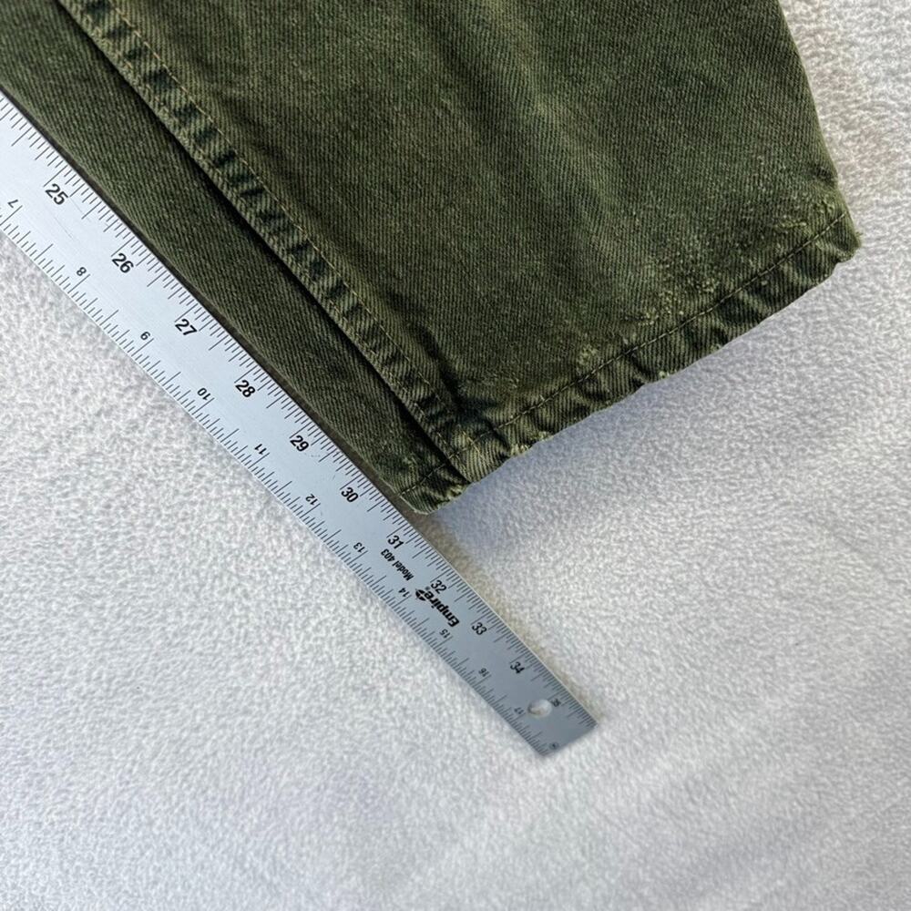 Vintage Levis Jeans Men's 34x32 Fits 32x31 Green Made In USA Relaxed Taper 90s - Picture 7 of 14